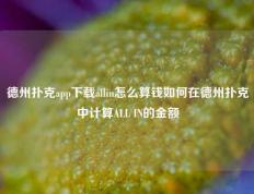 德州扑克app下载allin怎么算钱如何在德州扑克中计算ALL IN的金额