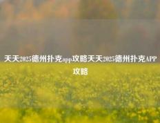 天天2025德州扑克app攻略天天2025德州扑克APP攻略