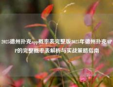 2025德州扑克app概率表完整版2025年德州扑克APP的完整概率表解析与实战策略指南