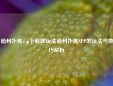 德州扑克app下载牌玩法德州扑克APP的玩法与技巧解析