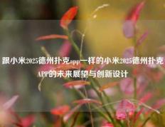跟小米2025德州扑克app一样的小米2025德州扑克APP的未来展望与创新设计