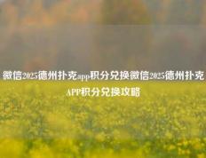 微信2025德州扑克app积分兑换微信2025德州扑克APP积分兑换攻略