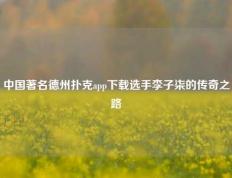 中国著名德州扑克app下载选手李子柒的传奇之路