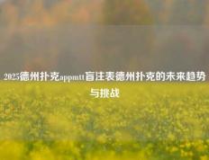 2025德州扑克appmtt盲注表德州扑克的未来趋势与挑战
