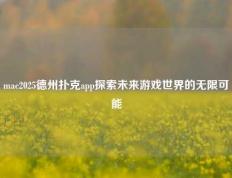 mac2025德州扑克app探索未来游戏世界的无限可能