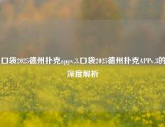 口袋2025德州扑克appv.3.口袋2025德州扑克APPv.3的深度解析