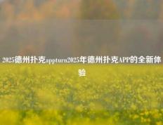 2025德州扑克appturn2025年德州扑克APP的全新体验