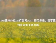2025德州扑克app广告词2025，预见未来，智享德州扑克的无限可能