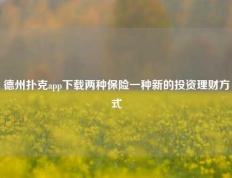 德州扑克app下载两种保险一种新的投资理财方式