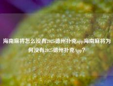 海南麻将怎么没有2025德州扑克app海南麻将为何没有2025德州扑克App？