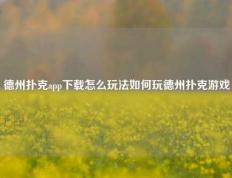 德州扑克app下载怎么玩法如何玩德州扑克游戏