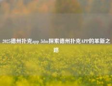 2025德州扑克app 3dm探索德州扑克APP的革新之路