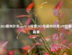 2025德州扑克app10 10探索2025年德州扑克APP的新篇章