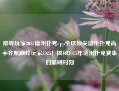 巅峰玩家2025德州扑克app全球顶尖德州扑克高手齐聚巅峰玩家2025！揭秘2025年德州扑克赛事的巅峰时刻