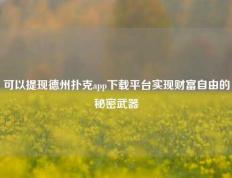 可以提现德州扑克app下载平台实现财富自由的秘密武器