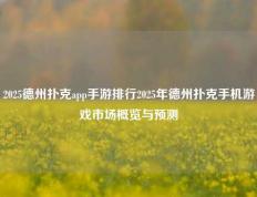 2025德州扑克app手游排行2025年德州扑克手机游戏市场概览与预测