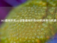 2025德州扑克app设备德州扑克APP的未来与机遇