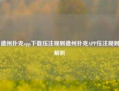 德州扑克app下载压注规则德州扑克APP压注规则解析