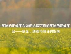 买球的正规平台如何选择可靠的买球的正规平台——安全、透明与信任的指南