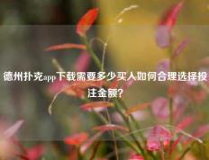 德州扑克app下载需要多少买入如何合理选择投注金额？