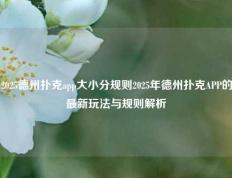 2025德州扑克app大小分规则2025年德州扑克APP的最新玩法与规则解析