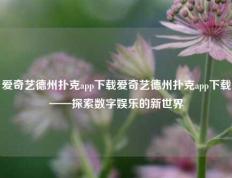 爱奇艺德州扑克app下载爱奇艺德州扑克app下载——探索数字娱乐的新世界