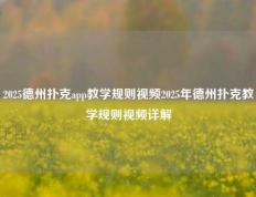 2025德州扑克app教学规则视频2025年德州扑克教学规则视频详解