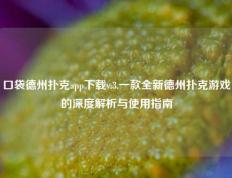 口袋德州扑克app下载v.3.一款全新德州扑克游戏的深度解析与使用指南