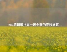 2025德州牌扑克一场全新的竞技盛宴