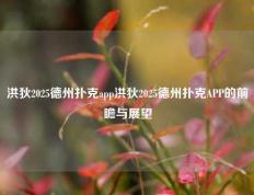 洪狄2025德州扑克app洪狄2025德州扑克APP的前瞻与展望