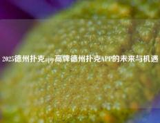 2025德州扑克app高牌德州扑克APP的未来与机遇