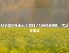 口袋德州扑克app下载封了吗装修新家的十大注意事项