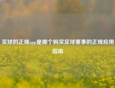 买球的正规app是哪个购买足球赛事的正规应用指南