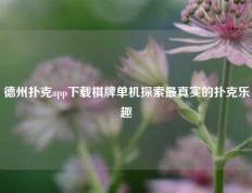 德州扑克app下载棋牌单机探索最真实的扑克乐趣