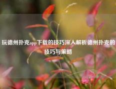 玩德州扑克app下载的技巧深入解析德州扑克的技巧与策略