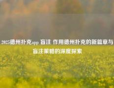 2025德州扑克app 盲注 作用德州扑克的新篇章与盲注策略的深度探索