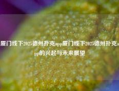 厦门线下2025德州扑克app厦门线下2025德州扑克app的兴起与未来展望