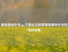 赌场德州扑克app下载玩法探索赌场德州扑克的奇妙世界