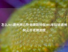 怎么2025德州风云扑克牌如何在2025年玩转德州风云扑克牌游戏