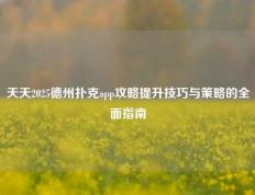 天天2025德州扑克app攻略提升技巧与策略的全面指南