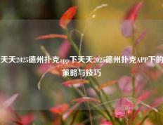 天天2025德州扑克app下天天2025德州扑克APP下的策略与技巧