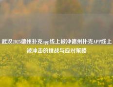 武汉2025德州扑克app线上被冲德州扑克APP线上被冲击的挑战与应对策略