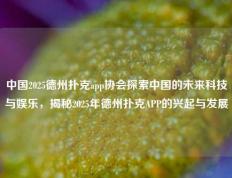 中国2025德州扑克app协会探索中国的未来科技与娱乐，揭秘2025年德州扑克APP的兴起与发展
