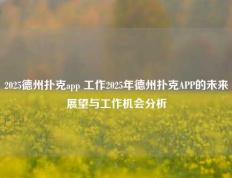 2025德州扑克app 工作2025年德州扑克APP的未来展望与工作机会分析