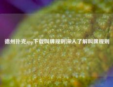 德州扑克app下载叫牌规则深入了解叫牌规则