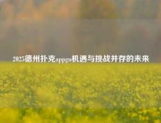 2025德州扑克appgu机遇与挑战并存的未来