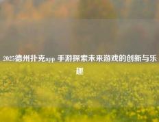 2025德州扑克app 手游探索未来游戏的创新与乐趣