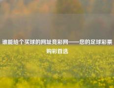 谁能给个买球的网址竞彩网——您的足球彩票购彩首选