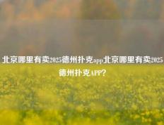 北京哪里有卖2025德州扑克app北京哪里有卖2025德州扑克APP？