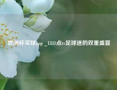 欧洲杯买球app _1331点tv足球迷的双重盛宴